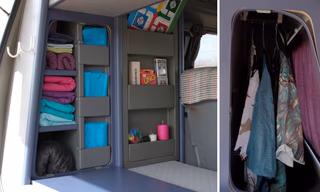 Cabinets in a camper van